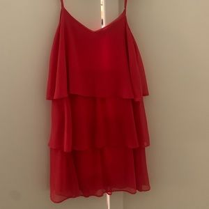 Red/pink ruffle dress